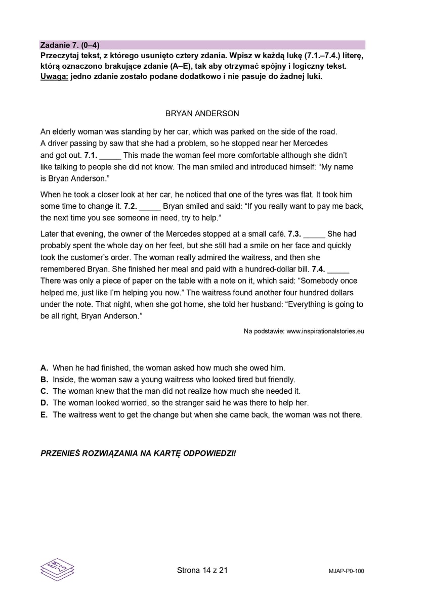 Matura z j. angielskiego (formuła 2023)