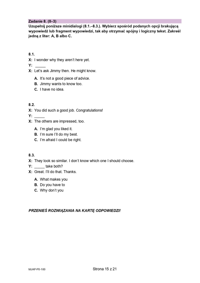 Matura z j. angielskiego (formuła 2023)