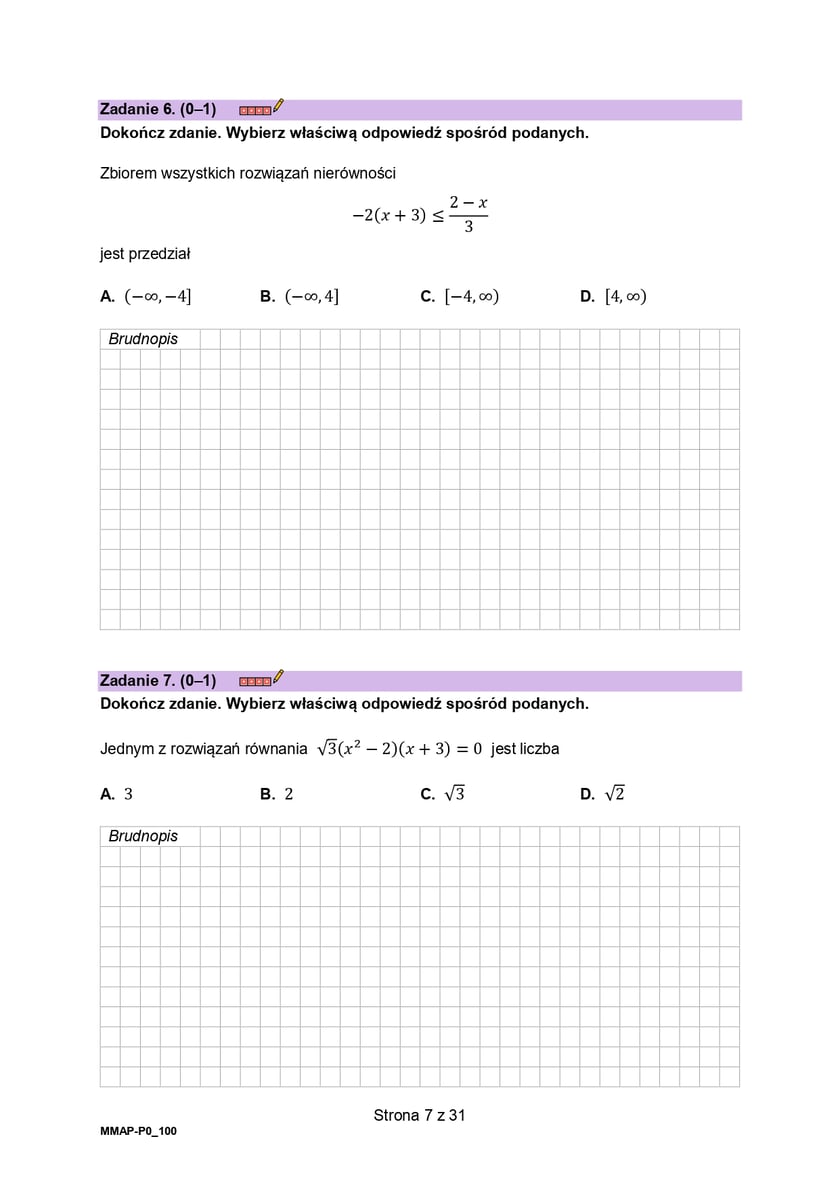 Arkusze maturalne z z matematyki formula 2023