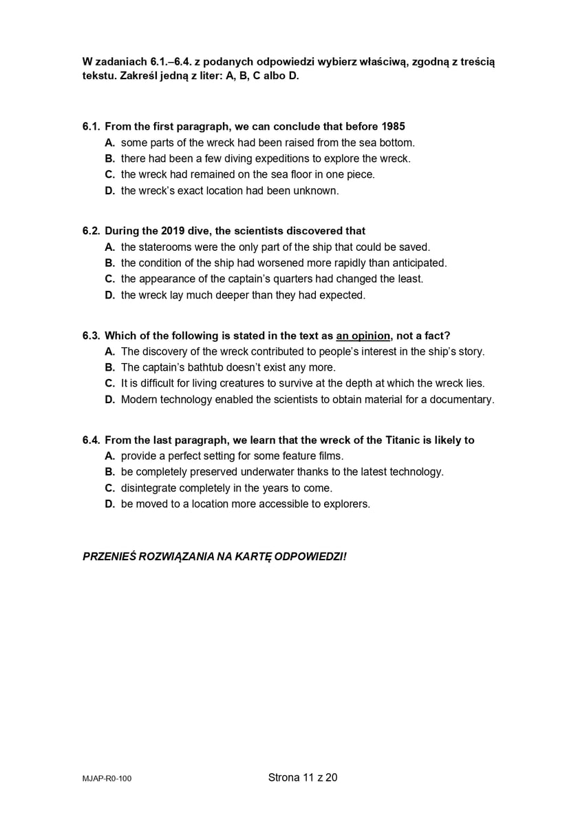 Matura z j. angielskiego na poziomie rozszerzonym (formuła 2023)