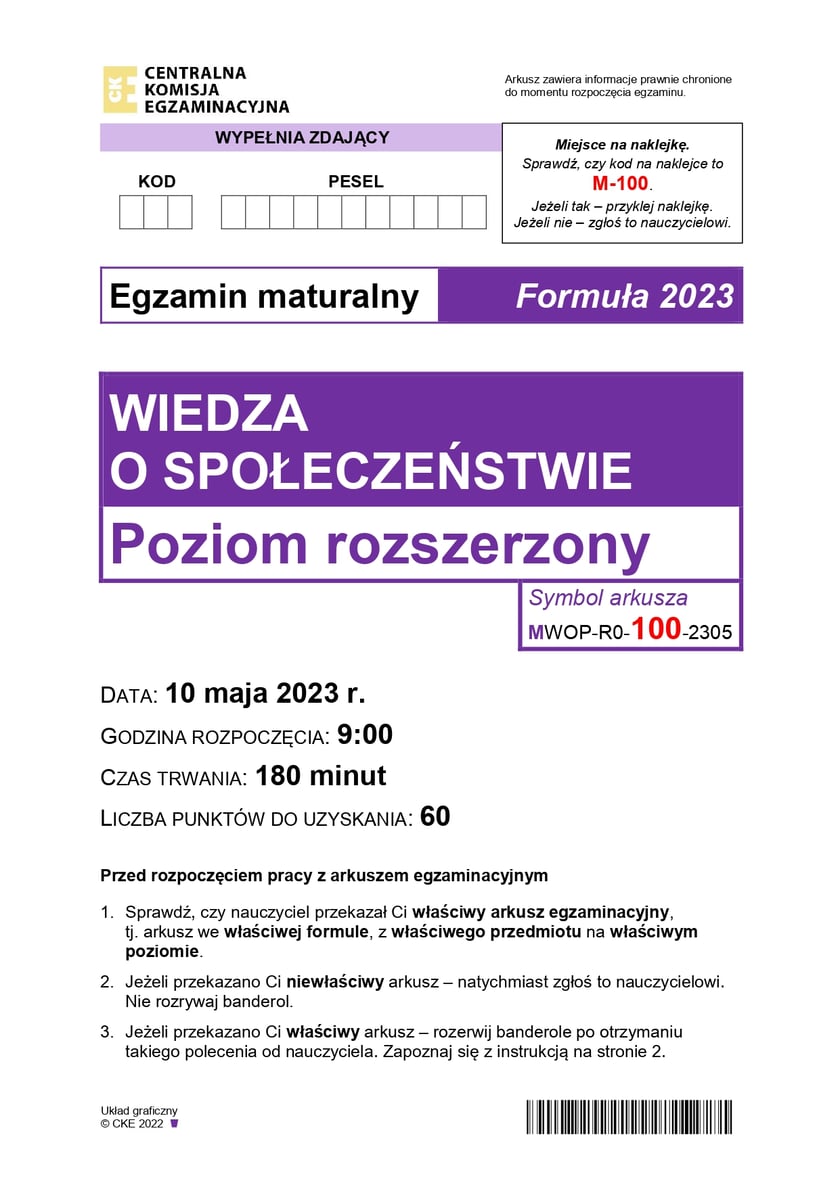 Matura z WOS-u na poziomie rozszerzonym (formuła 2023)