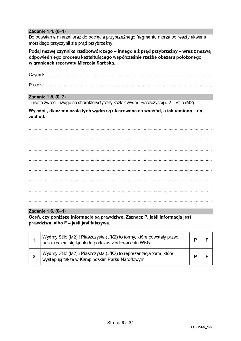 Matura z geografii (poziom rozszerzony)