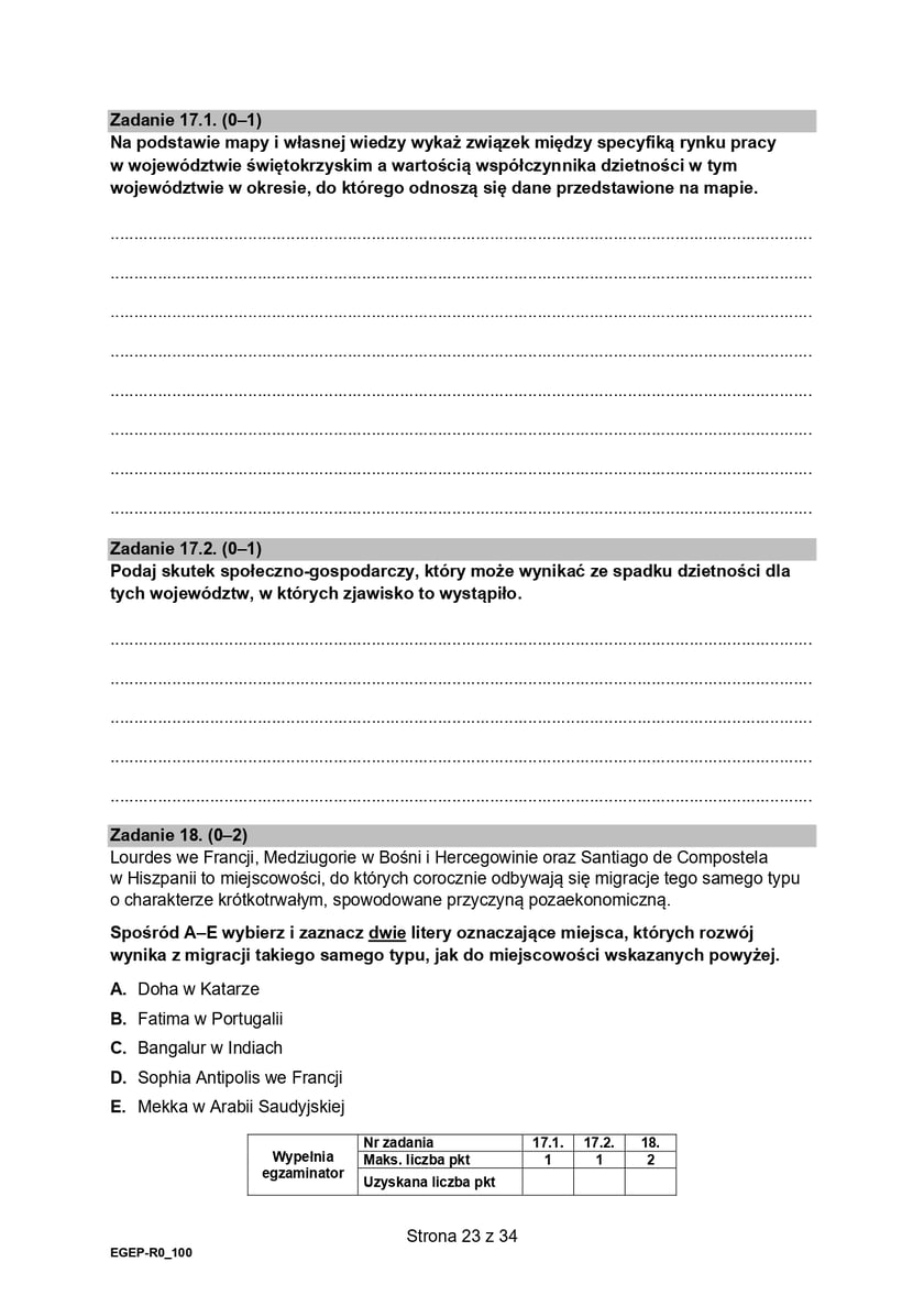 Matura z geografii (poziom rozszerzony)