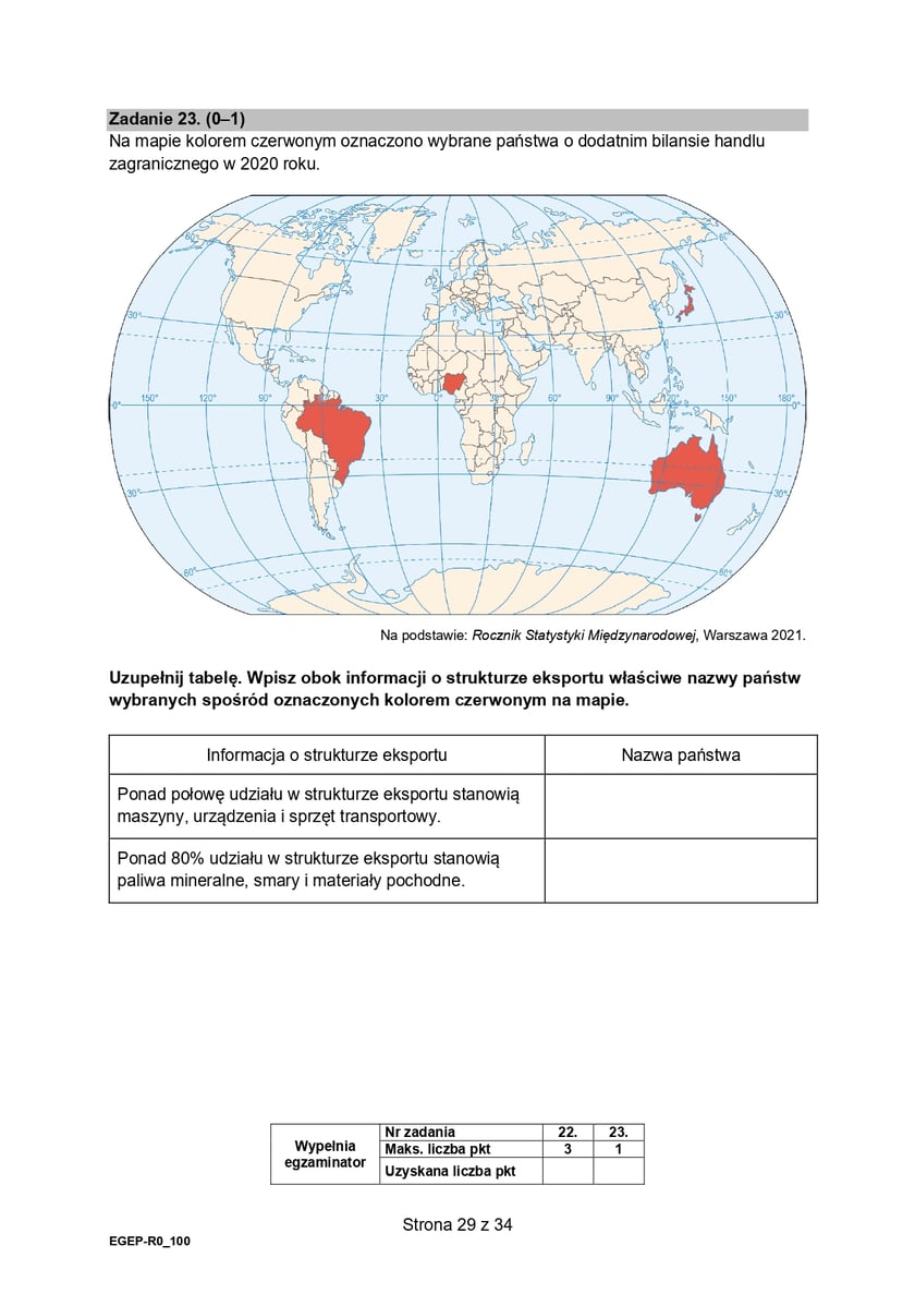 Matura z geografii (poziom rozszerzony)