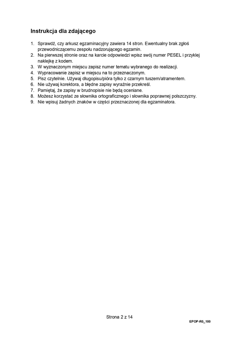 Matura z j. polskiego (poziom rozszerzony)