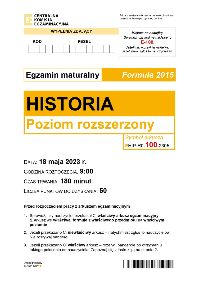 Matura z historii (poziom rozszerzony)
