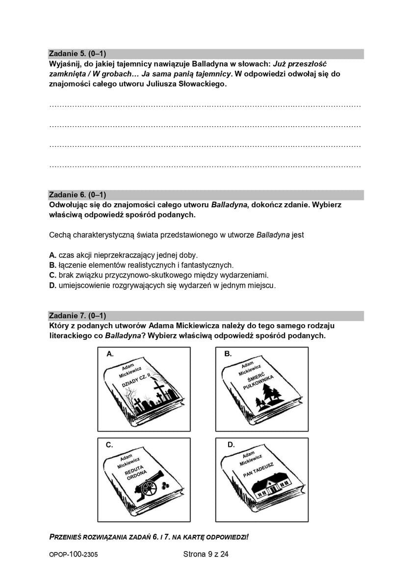 Egzamin ósmoklasisty 2023  - język polski