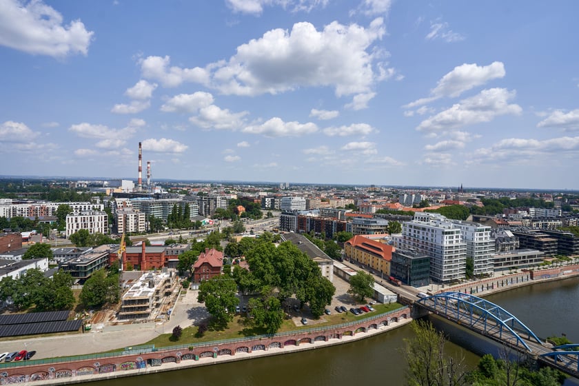 Panorama Wrocławia z dachu Atal Towers