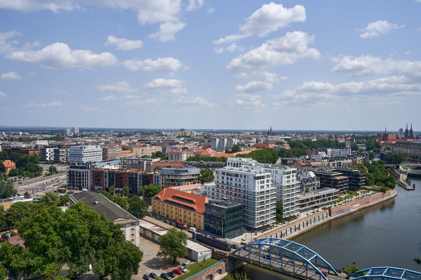 Panorama Wrocławia z dachu Atal Towers