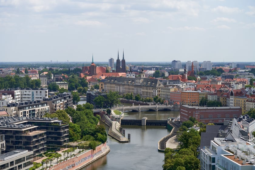 Panorama Wrocławia z dachu Atal Towers