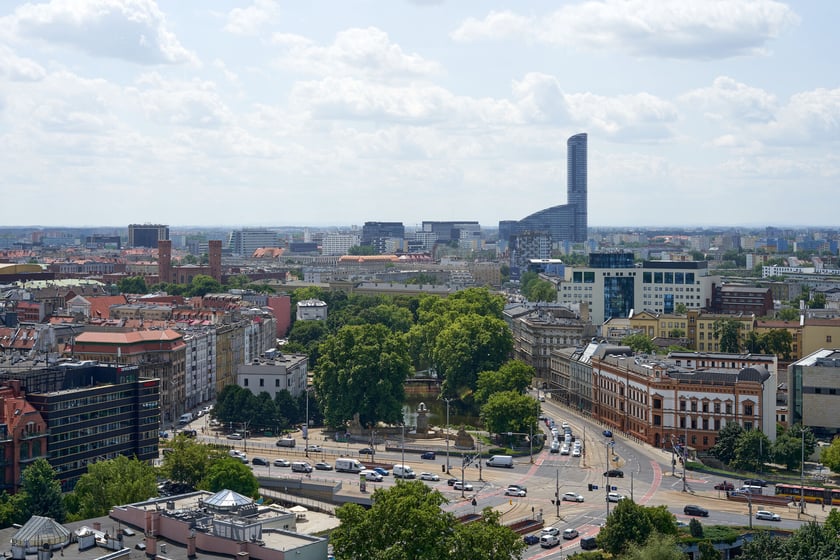 Panorama Wrocławia z dachu Atal Towers