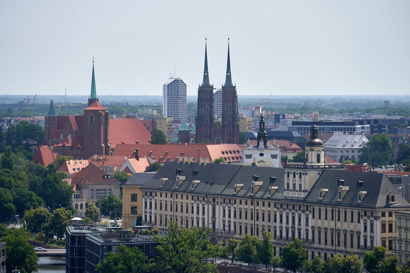 Panorama Wrocławia z dachu Atal Towers