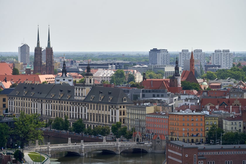 Panorama Wrocławia z dachu Atal Towers