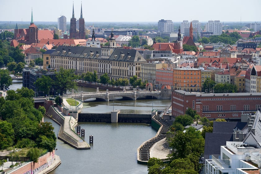 Panorama Wrocławia z dachu Atal Towers