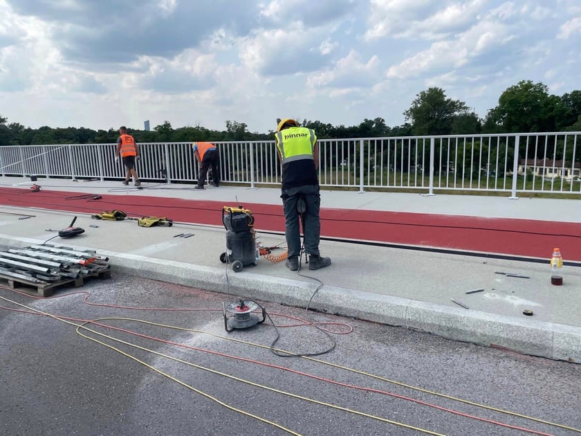 Most Olimpijski nad Odrą (Aleja Wielkiej Wyspy) w budowie, pierwsze dni lipca 2023 r.