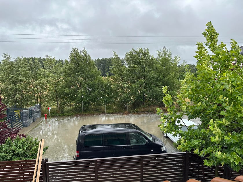 Zalana ulica w Tyńcu Małym