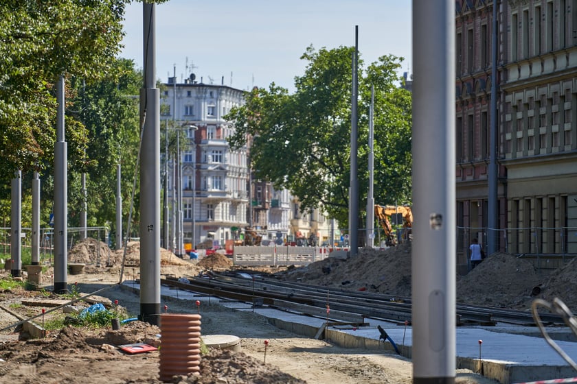 Przebudowa placu Staszica i ulicy Pomorskiej w sierpniu 2023 roku