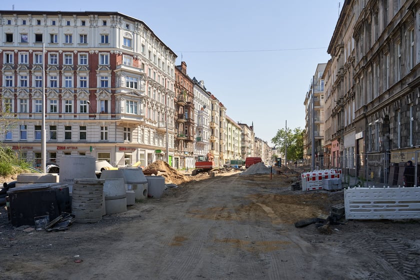 Przebudowa placu Staszica i ulicy Pomorskiej w sierpniu 2023 roku