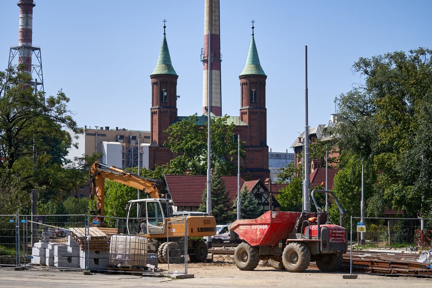 Przebudowa placu Staszica i ulicy Pomorskiej w sierpniu 2023 roku