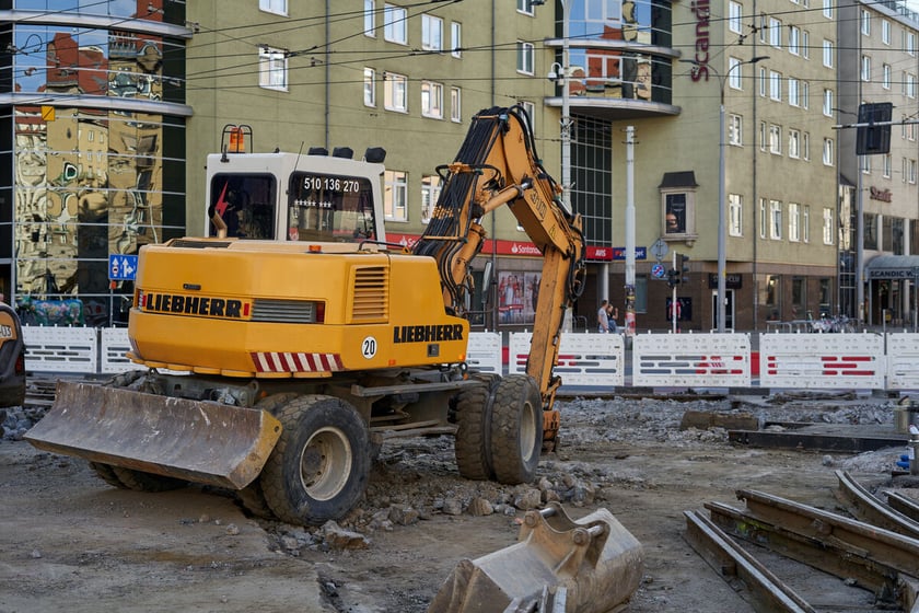 Przebudowa torowiska na skrzyżowaniu Piłsudskiego i Świdnickiej we Wrocławiu, 5.09.2023