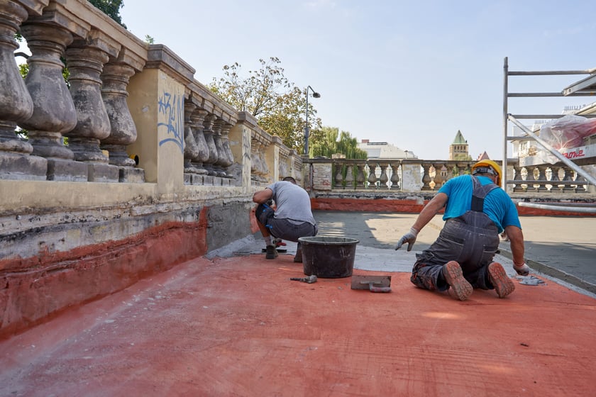 Bastion Sakwowy (Wzgórze Partyzantów) w remoncie we wrześniu 2023 roku