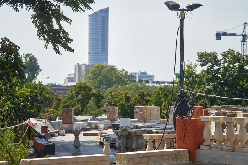 Bastion Sakwowy (Wzgórze Partyzantów) w remoncie we wrześniu 2023 roku