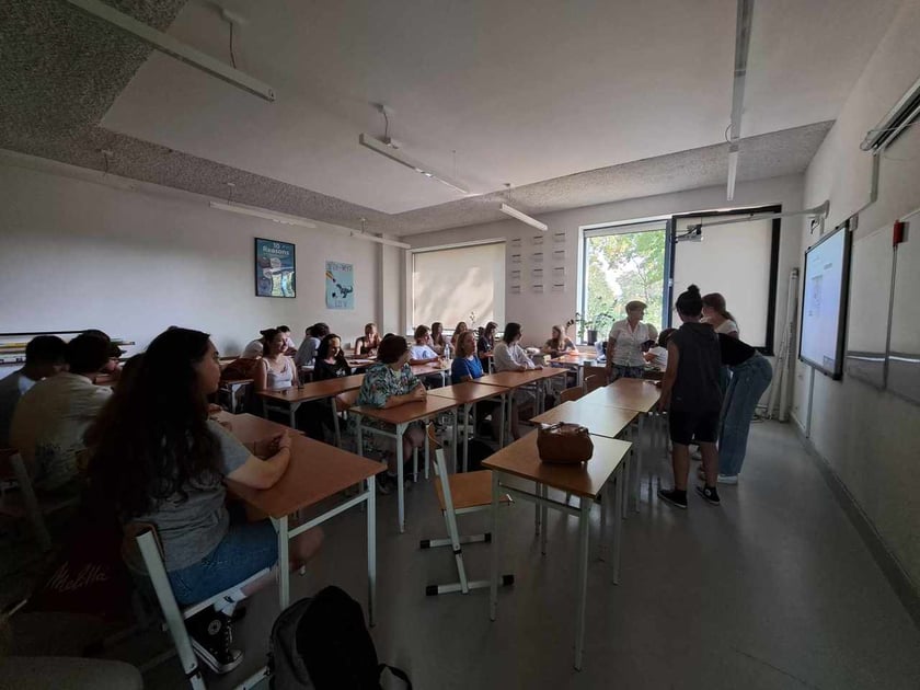 Uczniowie  z V Liceum Ogólnokształcące we Wrocławiu i Domgymnasium w Verden.