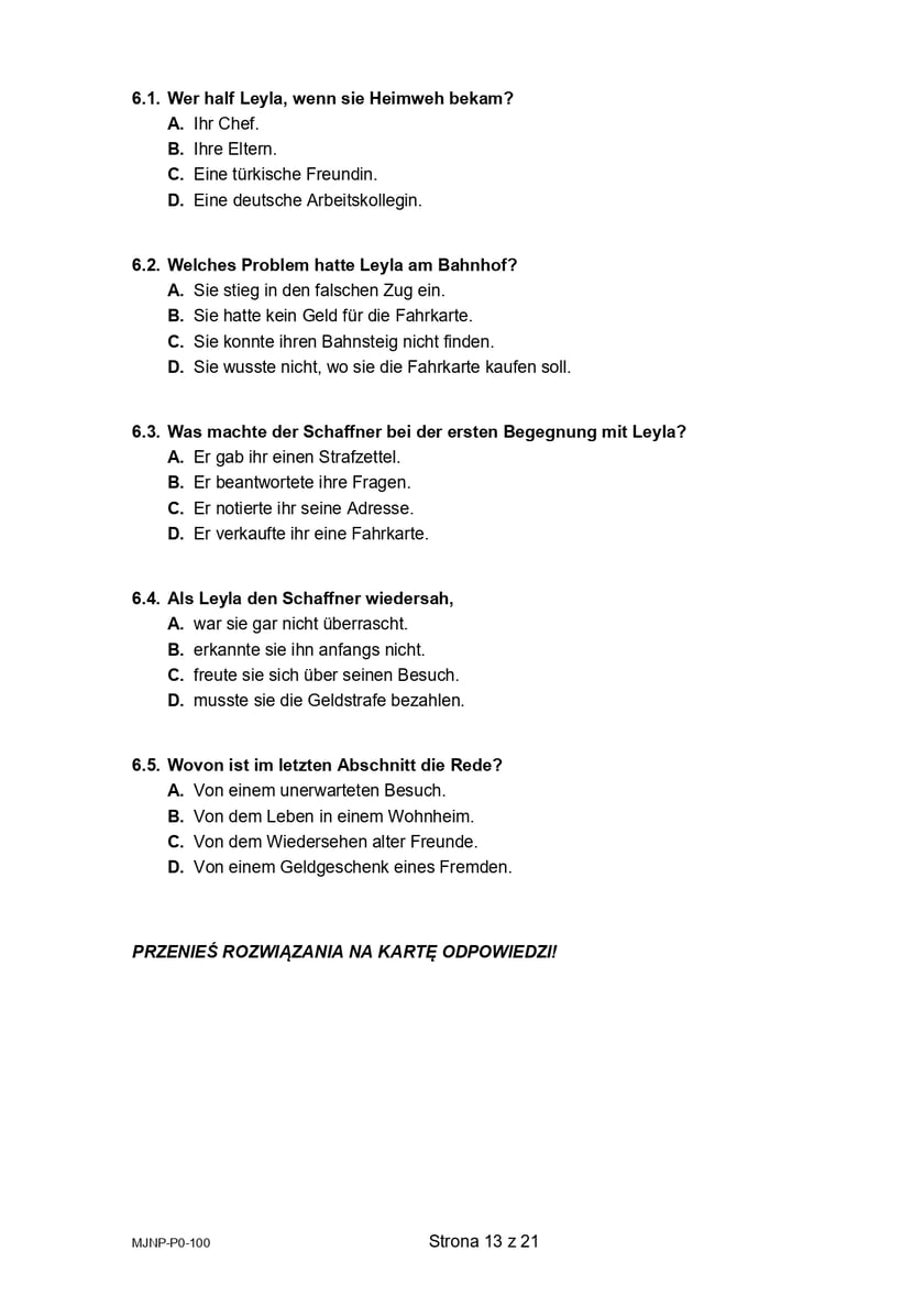 Arkusz z matury próbnej 2024 z języka niemieckiego z CKE - grudzień 2023