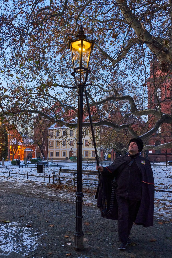 Latarnik na Ostrowie Tumskim.