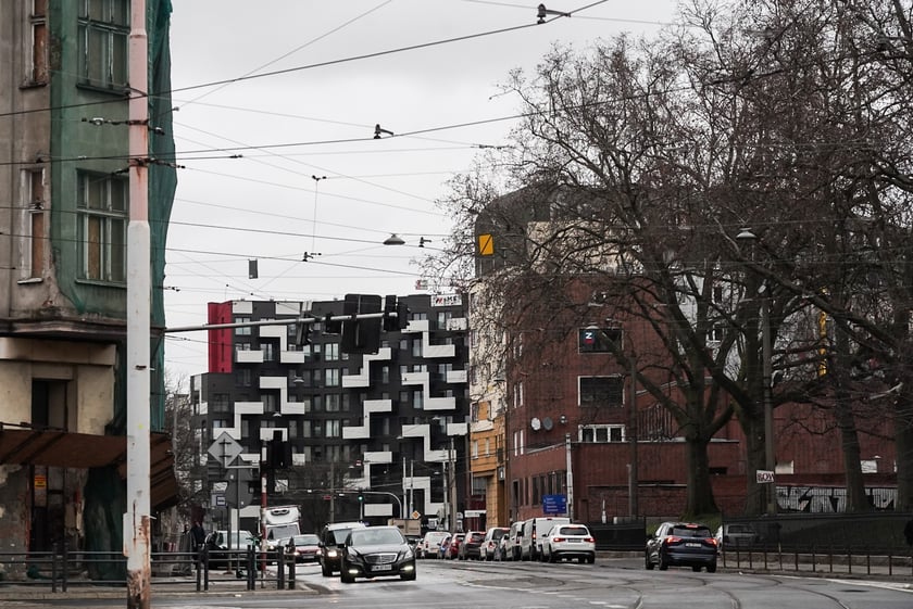 Ulica Pułaskiego we Wrocławiu, 19 lutego 2024 roku