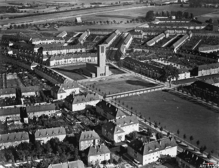Sępolno na zdjęciu lotniczym, rok 1934