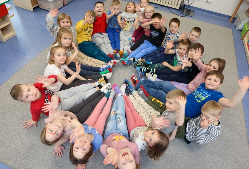 Dzień kolorowej skarpetki w Przedszkolu nr 17 we Wrocławiu