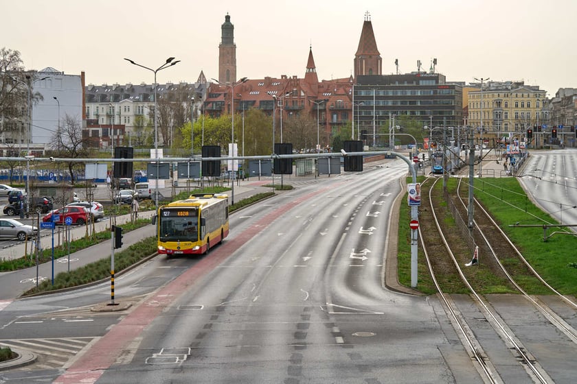 Puste miasto. Wrocław bez ludzi i bez samochodów. 31.03.2024