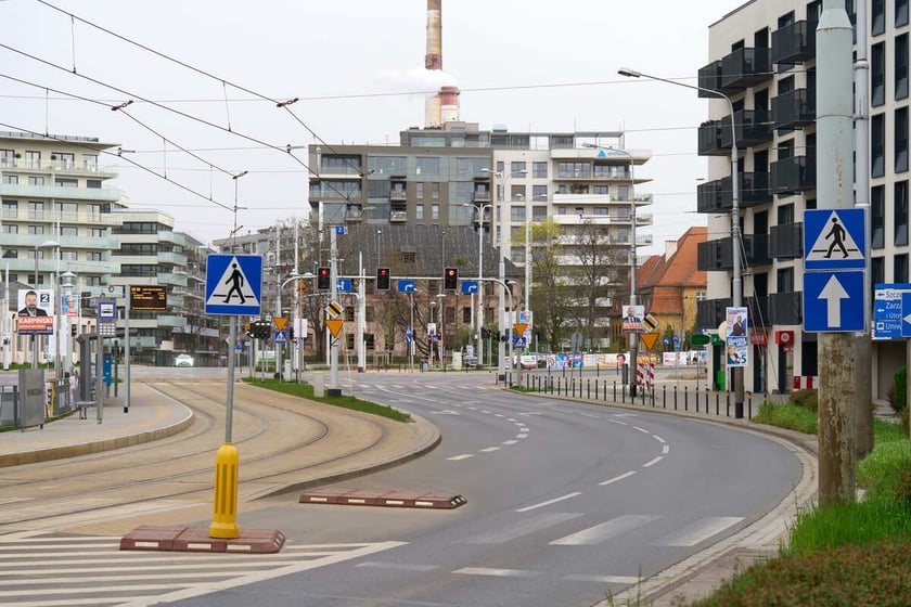 Puste miasto. Wrocław bez ludzi i bez samochodów. 31.03.2024