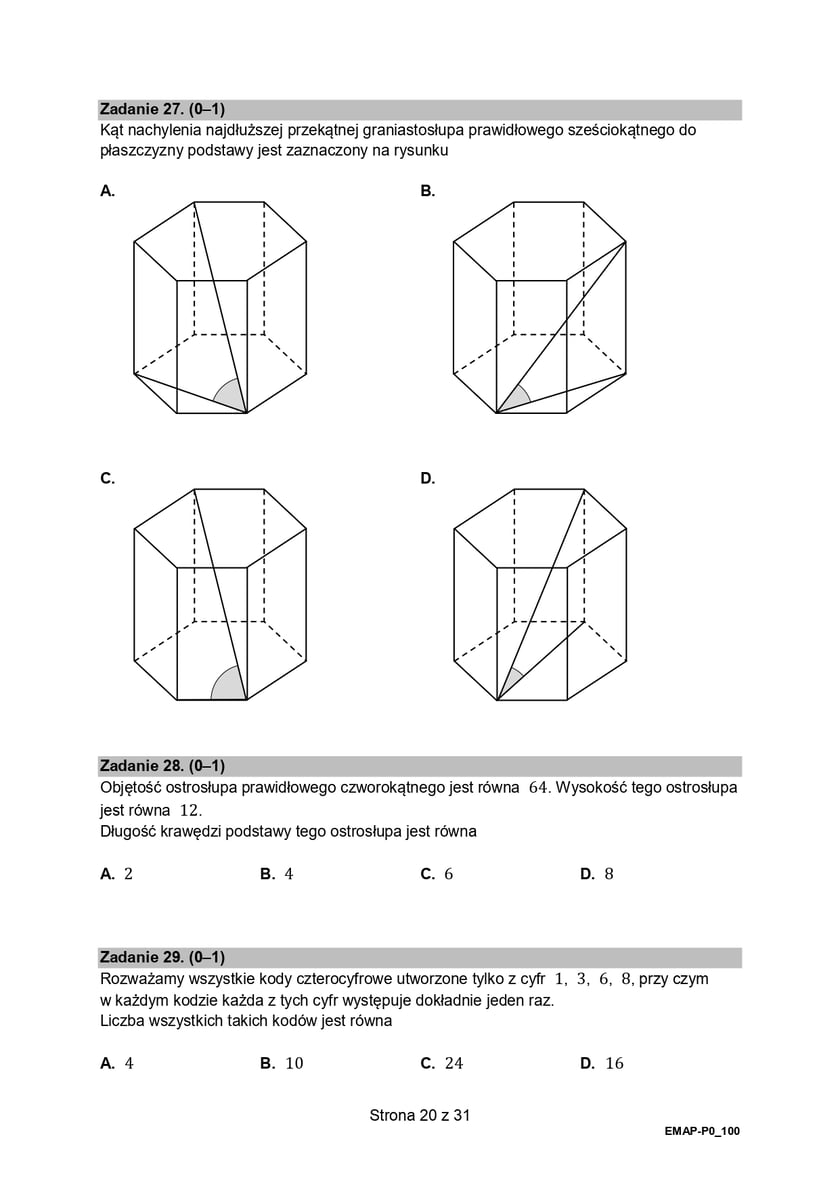 Formuła 2015, matura z matematyki