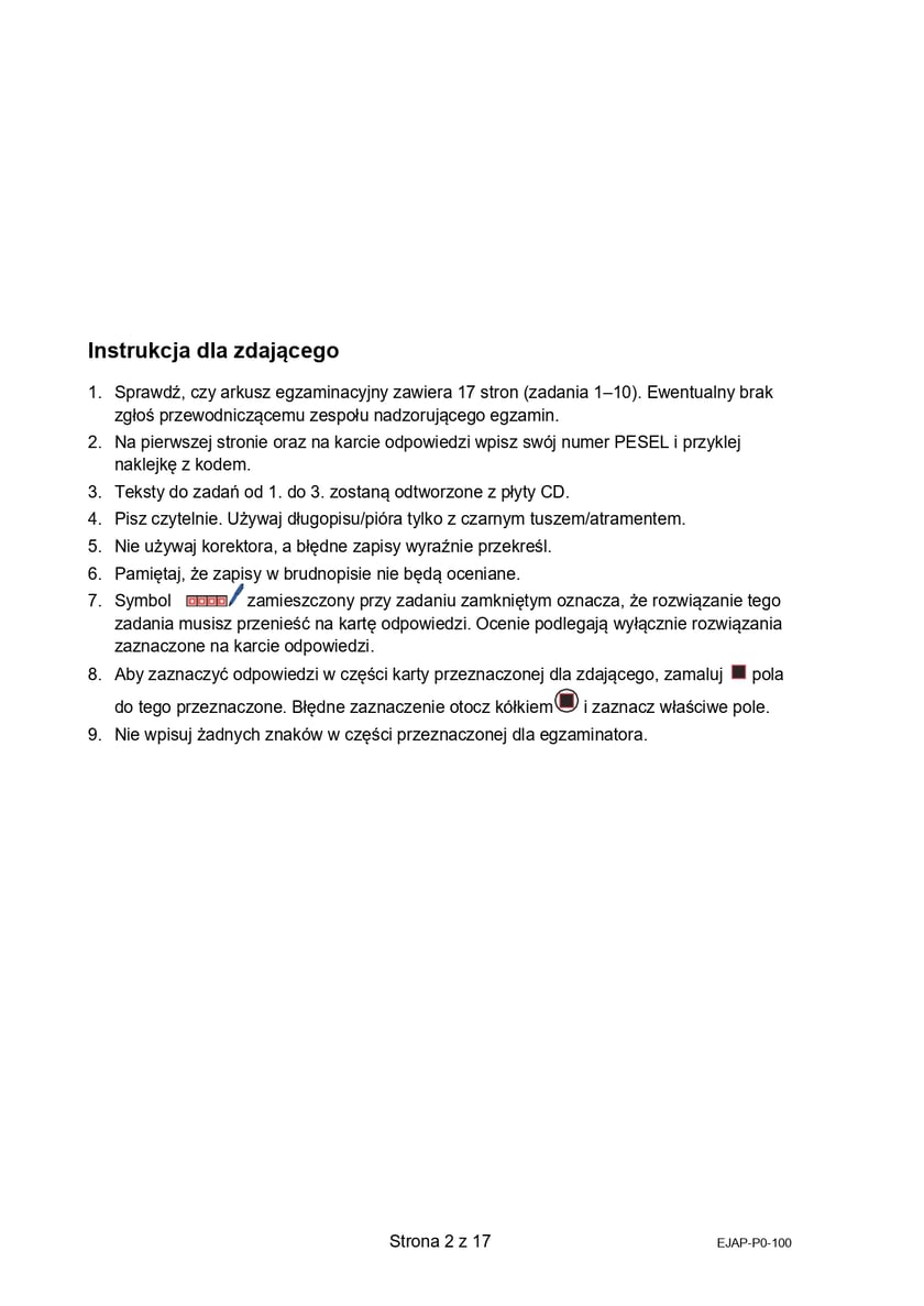 Formuła 2015, matura z języka angielskiego