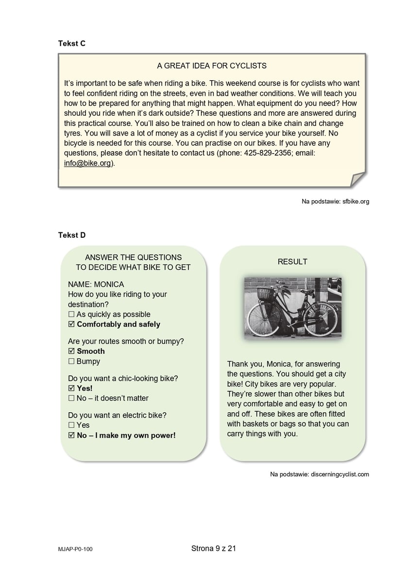 Formuła 2023, matura z języka angielskiego