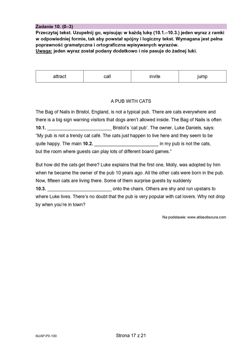 Formuła 2023, matura z języka angielskiego