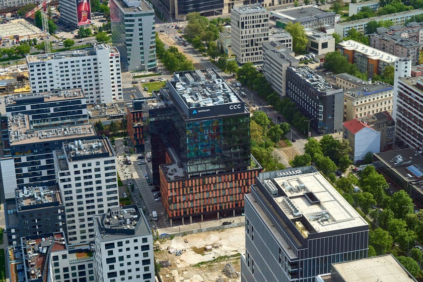 Panorama Wrocławia z tarasu widokowego na Sky Tower