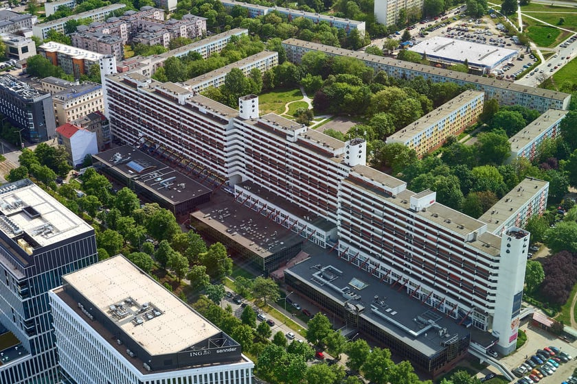 Panorama Wrocławia z tarasu widokowego na Sky Tower