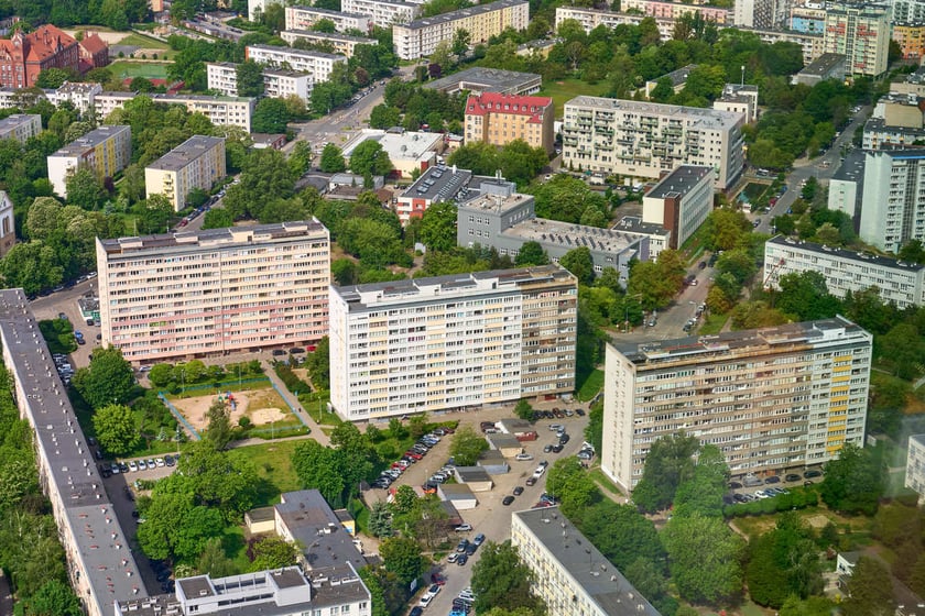 Panorama Wrocławia z tarasu widokowego na Sky Tower