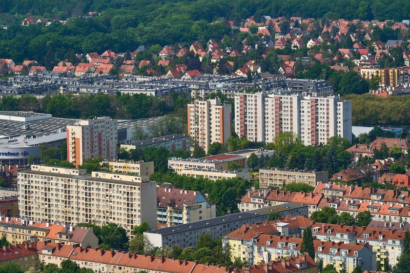 Panorama Wrocławia z tarasu widokowego na Sky Tower