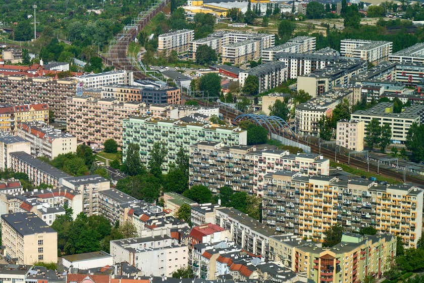 Panorama Wrocławia z tarasu widokowego na Sky Tower