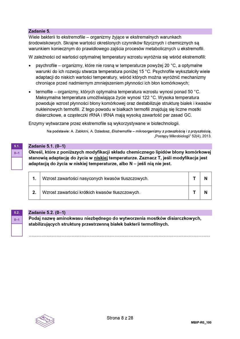 Arkusz CKE: Matura rozszerzona z biologii 2024 - zadania, 14 maja