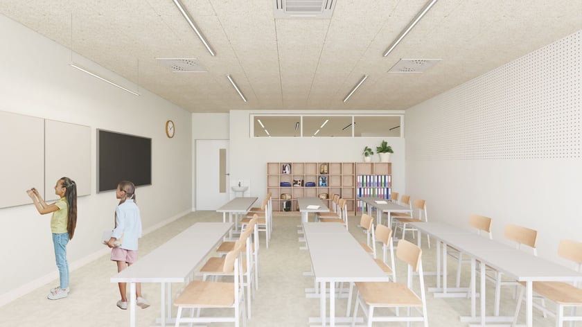 Wizualizacja zespołu szkolno-przedszkolnego przy ul. Zwycięskiej.