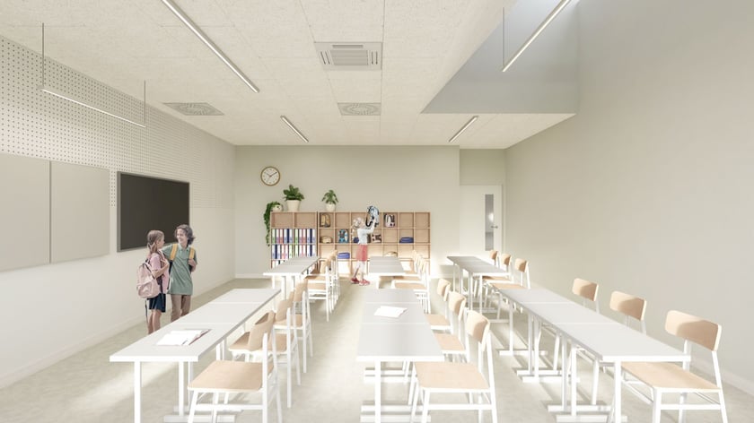 Wizualizacja zespołu szkolno-przedszkolnego przy ul. Zwycięskiej.