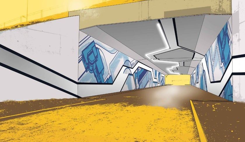 Projekt (lub fragment) nadesłany na konkurs Zaprojektuj mural #InwestycjeWRO