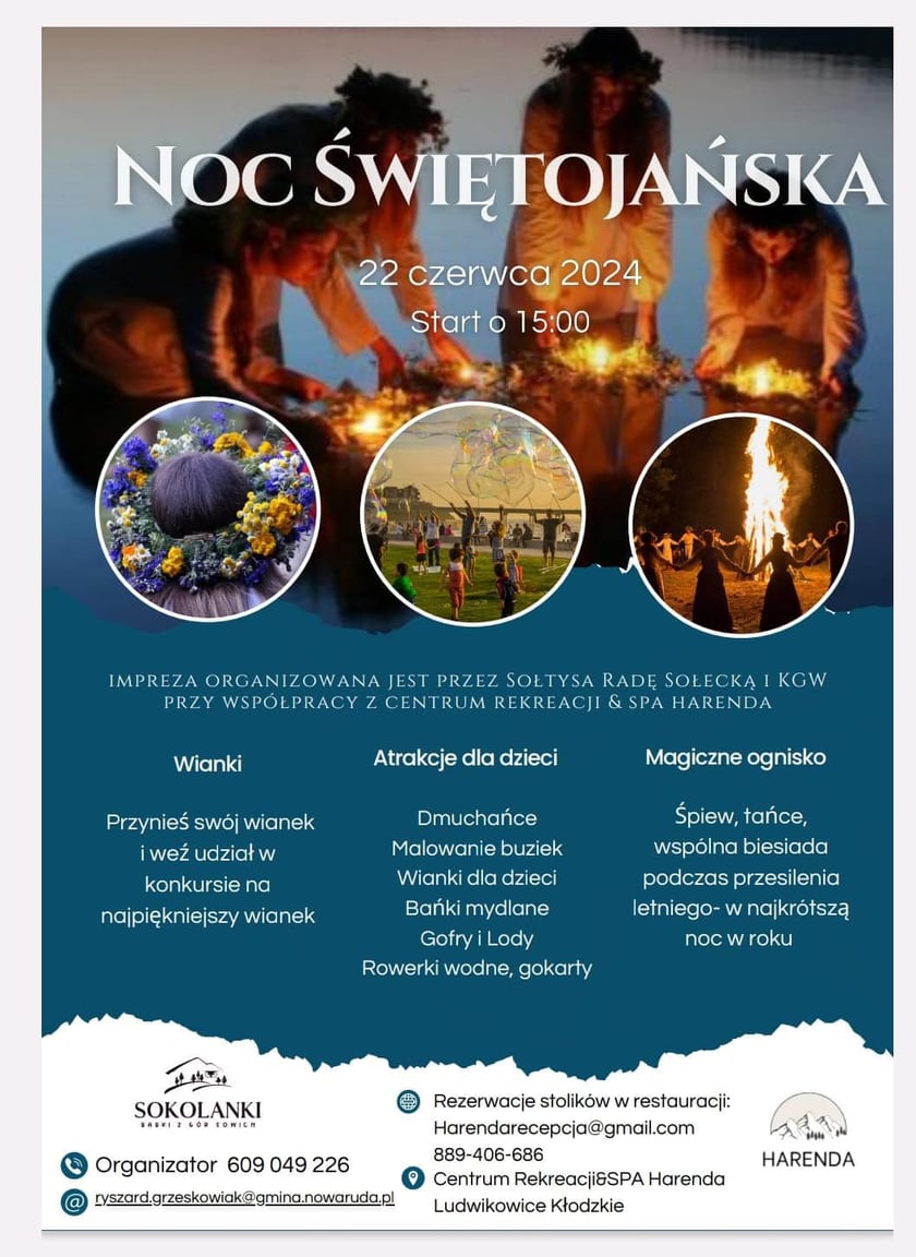 Program Nocy Świętojanskiej w Ludwikowicach Śląskich