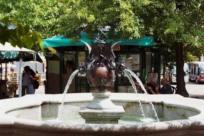 Fontanna z pyskami smok&oacute;w na placu Solnym