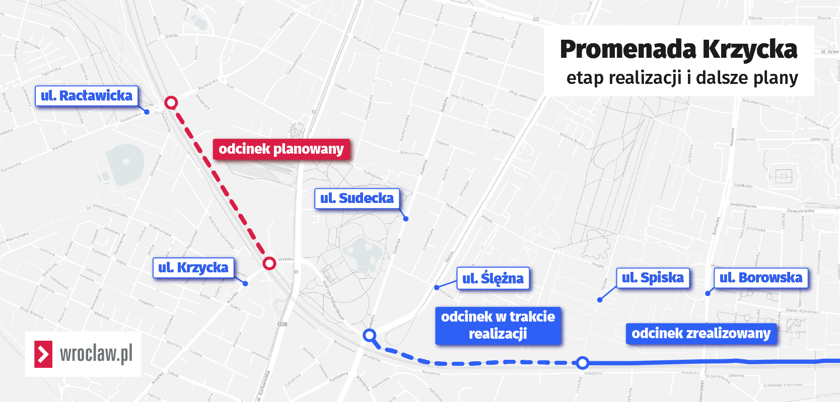Mapa z Promenadą Krzycką